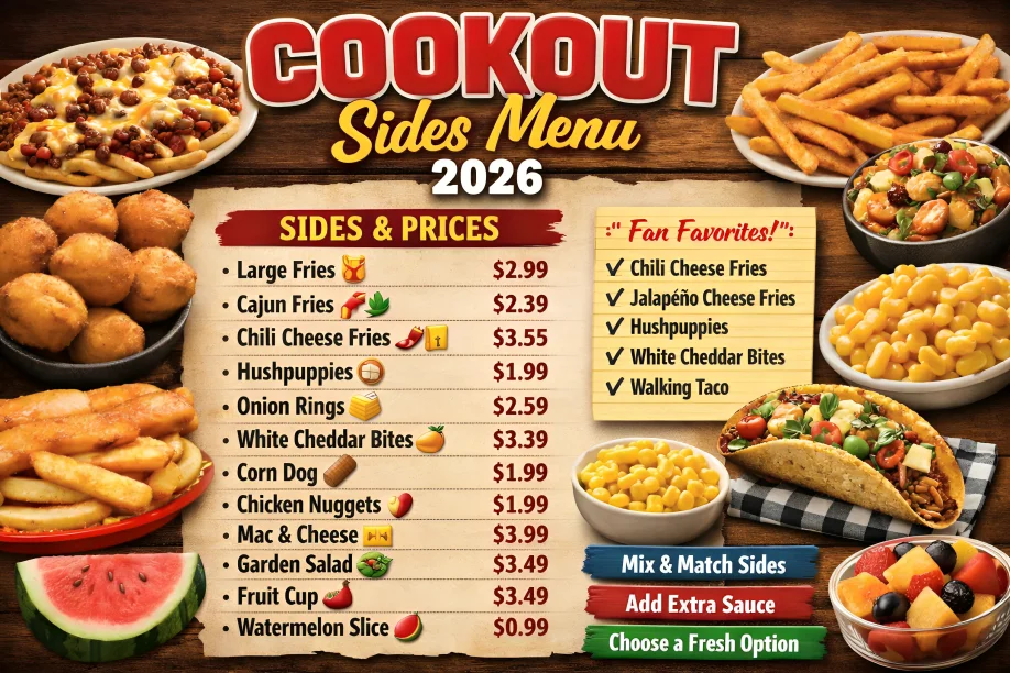 Cookout Sides Menu 2026 – Full List, Prices & Flavor Guide