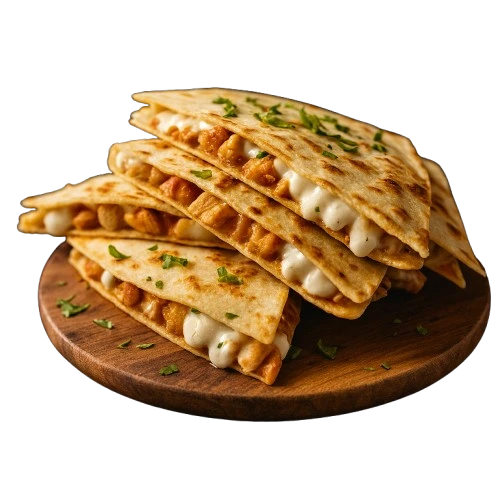 Chicken Quesadilla with Hot Sauce