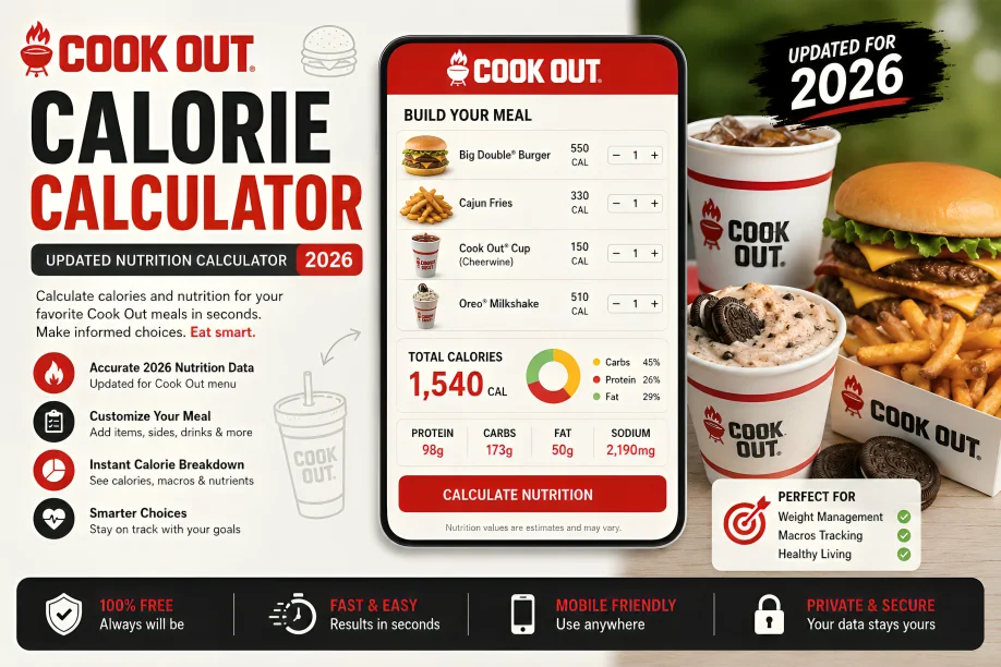 Cookout Calorie Calculator | Updated Nutrition Calculator 2026