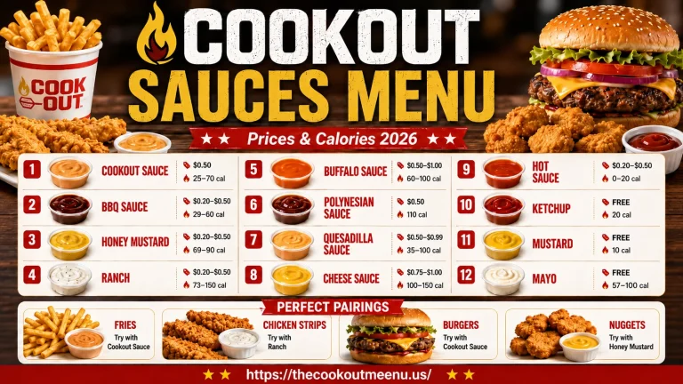 Cookout Sauces Menu With Prices & Calories 2026