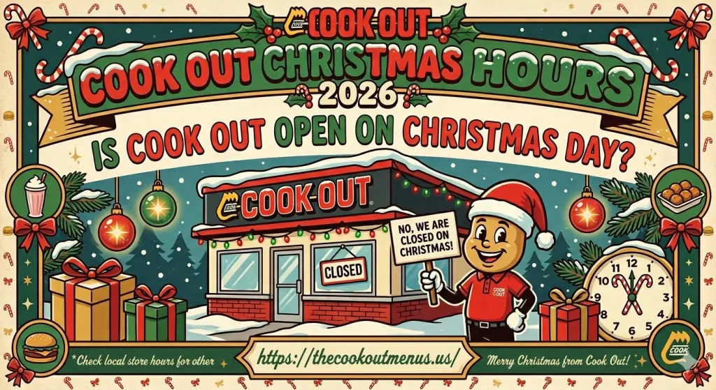 Cook Out Christmas Hours 2026 – Is Cook Out Open on Christmas Day?