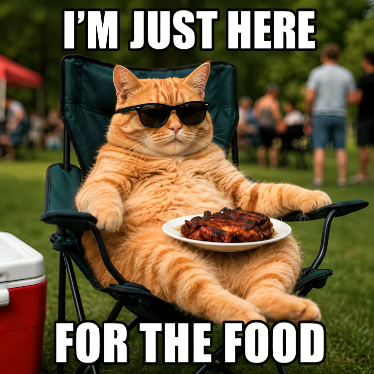 “I’m Just Here for the Food” Cookout Meme