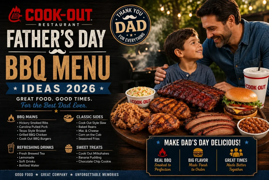 Father’s Day BBQ Menu from Cook Out Restaurant: Ideas 2026