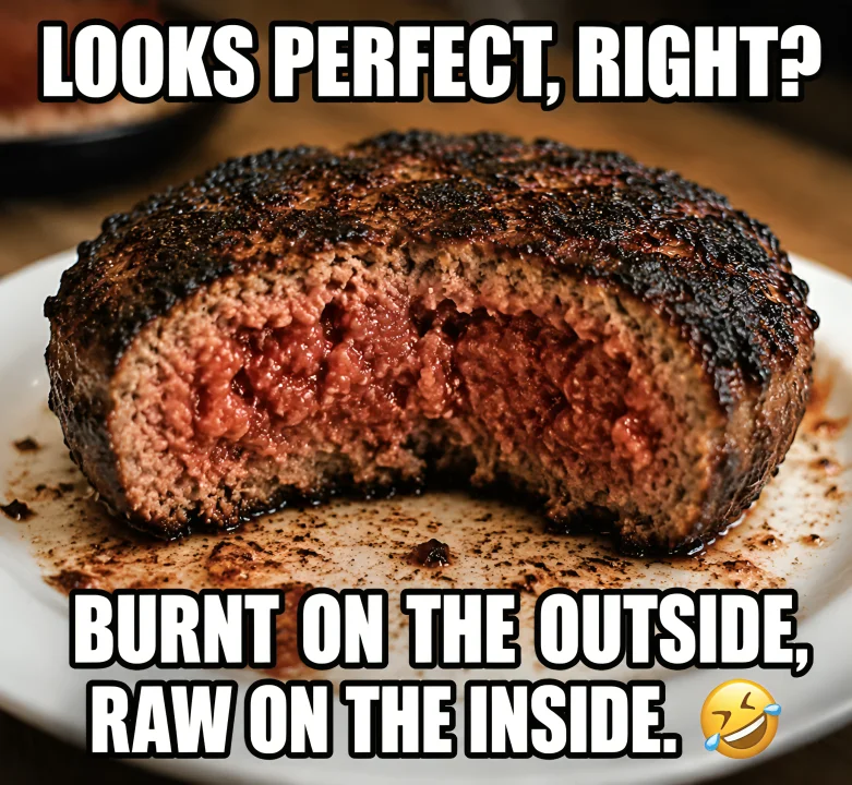“Burnt on Outside, Raw Inside” Cookout Grill Meme